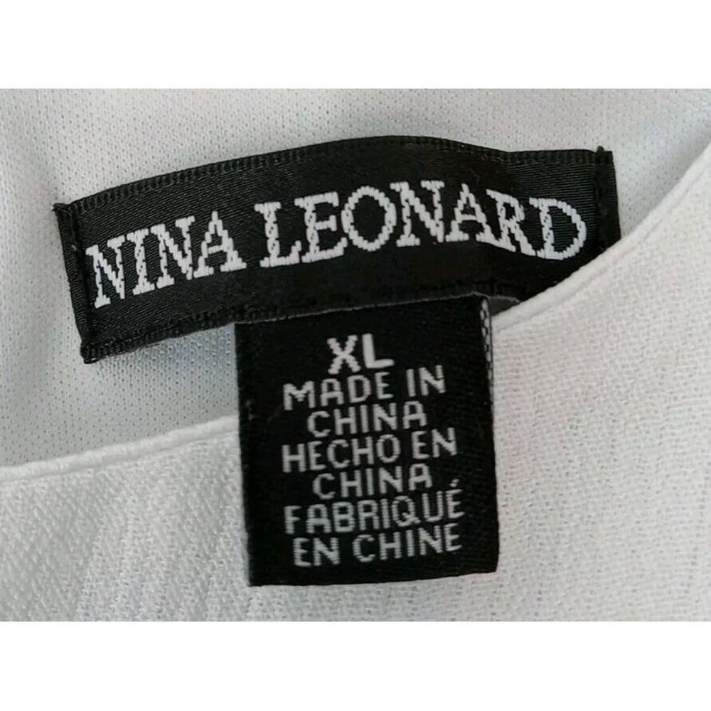 Nina Leonard Dress Womens XL White Summer Tassel Hem Lined Tank Beachy Cottage - Picture 3 of 11
